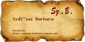 Szávai Barbara névjegykártya